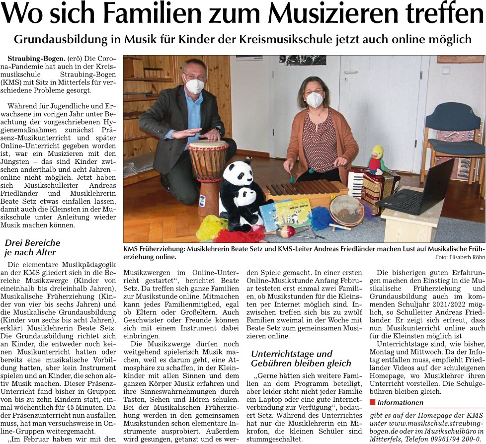 Wo sich Familien zum Musizieren treffen