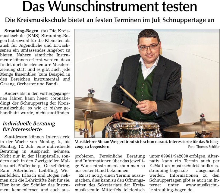 Das Wunschinstrument testen