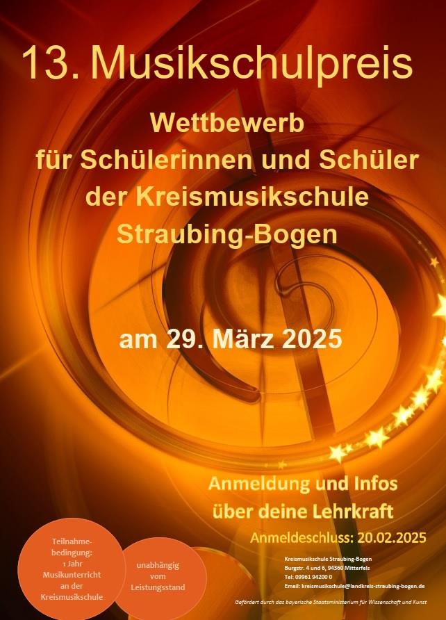 13. Musikschulpreis für Schülerinnen und Schüler der Kreismusikschule