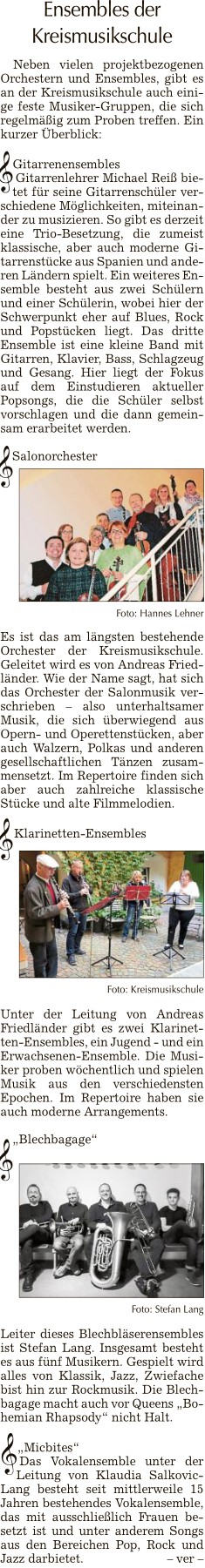 30 Jahre Musikschule - Ensembles der Kreismusikschule