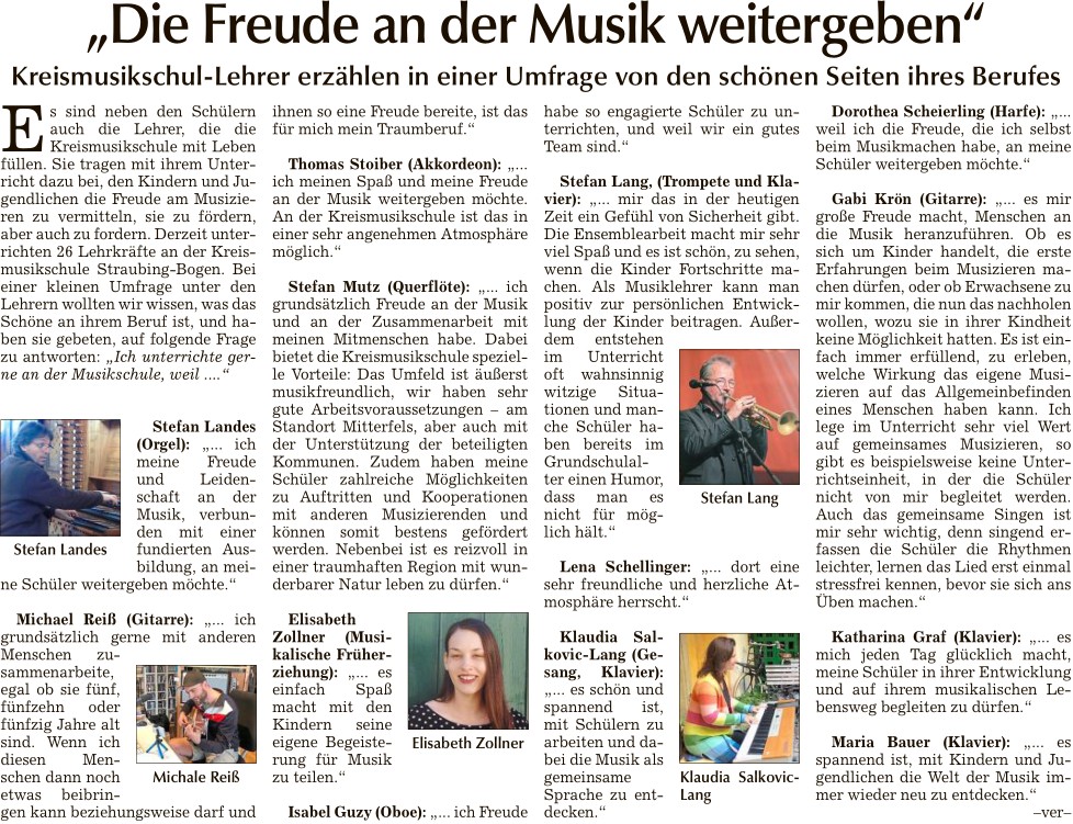 30 Jahre Musikschule - Die Freude an der Musik weitergeben